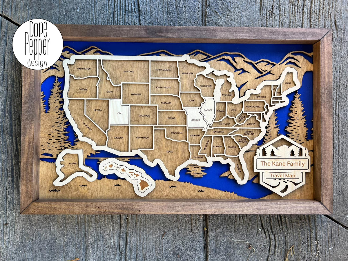 US Travel Map with Personalization! – Dope Pepper Design
