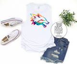 Fox Head - Rainbow Tye Dye Pride