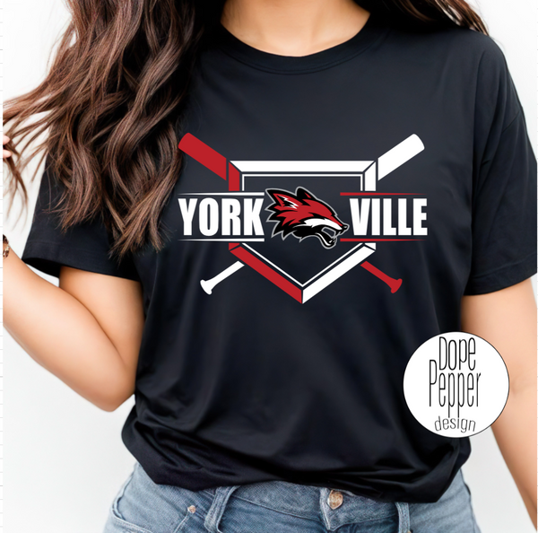 Yorkville Foxes Baseball BATS Red/White