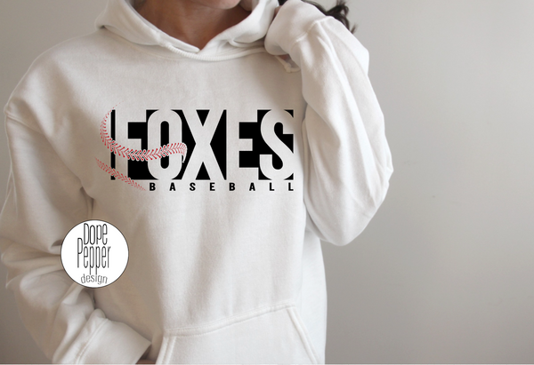 Foxes Block Letters with Laces - Black