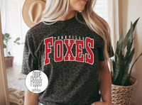 Yorkville Foxes Arched Distressed - Red/White