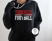 Yorkville Football Distressed Red/White