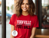 Yorkville Football Distressed White/Black