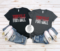 Yorkville Football Distressed Red/White