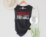 Yorkville Football Distressed Red/White