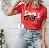 Yorkville Football Distressed White/Black