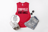 Yorkville Football Distressed White/Black