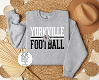 Yorkville Football Distressed White/Black