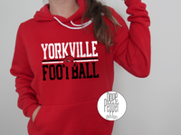 Yorkville Football Distressed White/Black