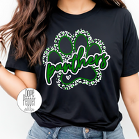 Leland Panthers Paw Print - Green/White