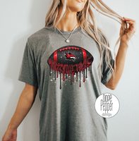 Yorkville Foxes Football Drip Faux Glitter