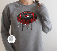 Yorkville Foxes Football Drip Faux Glitter