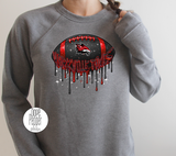 Yorkville Foxes Football Drip Faux Glitter
