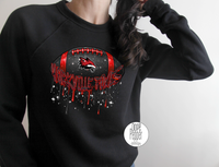 Yorkville Foxes Football Drip Faux Glitter