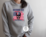 Defund Ice - American Flag Skull