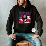 Defund Ice - American Flag Skull