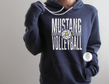 Mustang Volleyball Distressed - Yorkville Christian