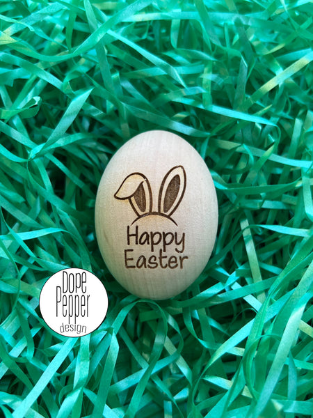 Happy Easter - Wooden Easter Egg