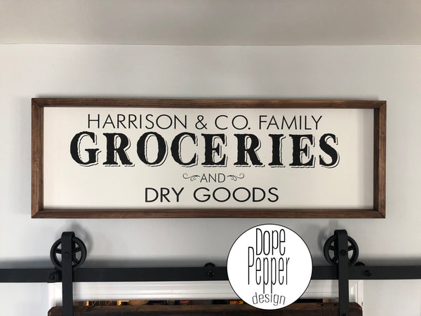 Personalized Grocery Sign, Hand Painted Wooden Sign, Farmhouse Sign