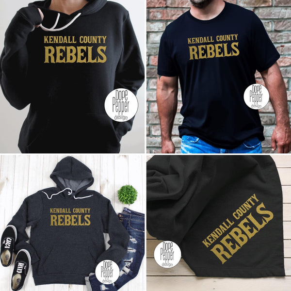 Kendall County Rebels - Metallic Gold