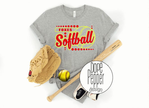Foxes Softball Red/Yellow