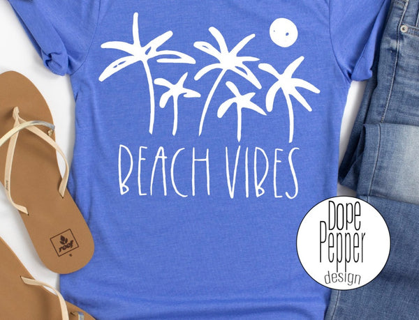 Beach Vibes - Palm Trees White