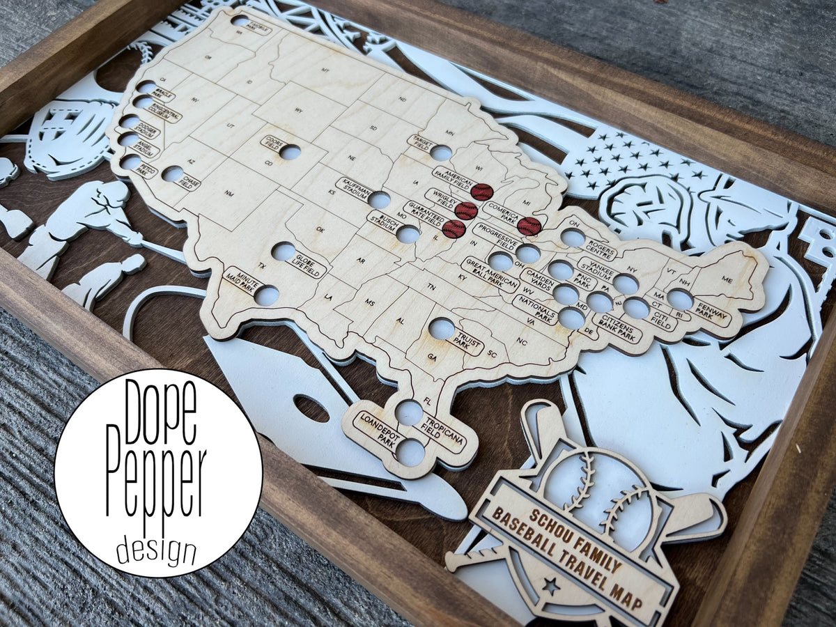 Baseball Stadium Map with Personalization! – Dope Pepper Design