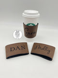 Custom Leather Coffee Sleeve