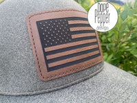 American Flag Leather Patch Hat