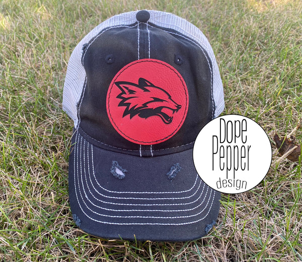 Red Fox Leather Patch Hat