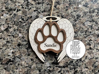 Paw Print Angel Wing Memorial - Hanger (ornament)