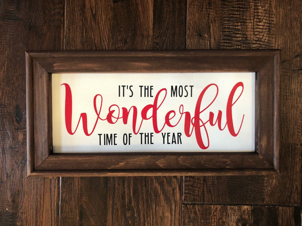 It's The Most Wonderfult Time Of The Year - Reverse Canvas, christmas signs, Christmas sign, Gallery Wall, Farmhouse Style Signs