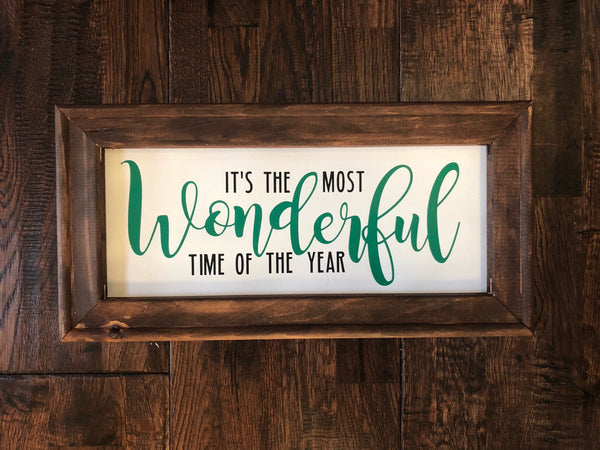 It's The Most Wonderfult Time Of The Year - Reverse Canvas, christmas signs, Christmas sign, Gallery Wall, Farmhouse Style Signs