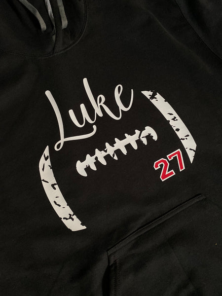Distressed Football design, with Personalized Name & Number!