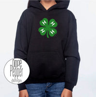 4-H Clover Leaf - Adult Shirt/Hoodie Options