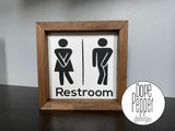 Restroom Sign Funny, Bathroom Signs, Funny Bathroom sign, Farmhouse Style Signs, Framed Wood Sign