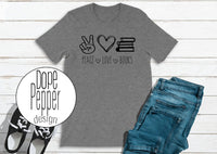 Peace Love Books  t-shirt, Youth and Adult sizing