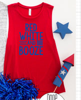 MATCHING Red White and Booze 4th of July Drinking Ladies Muscle Tank Tops, Patriotic Drinking Shirt, Memorial Day Shirts