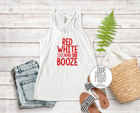 MATCHING Red White and Booze 4th of July Drinking Ladies Tank Tops, Patriotic Drinking Shirt, Memorial Day Shirts