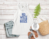 MATCHING Red White and Booze 4th of July Drinking Ladies Tank Tops, Patriotic Drinking Shirt, Memorial Day Shirts