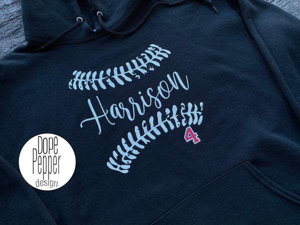 Distressed Baseball Design with Personalized Name & Number!