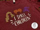 I Smell Children Shirt, Funny Halloween Tshirt, Glitter or Matte finish, Halloween shirt