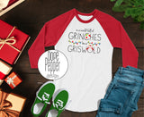 In a world of Grinches Be a Griswold Raglan Shirt, Griswold Christmas, Christmas Shirt, Matching family shirts, Christmas PJ's